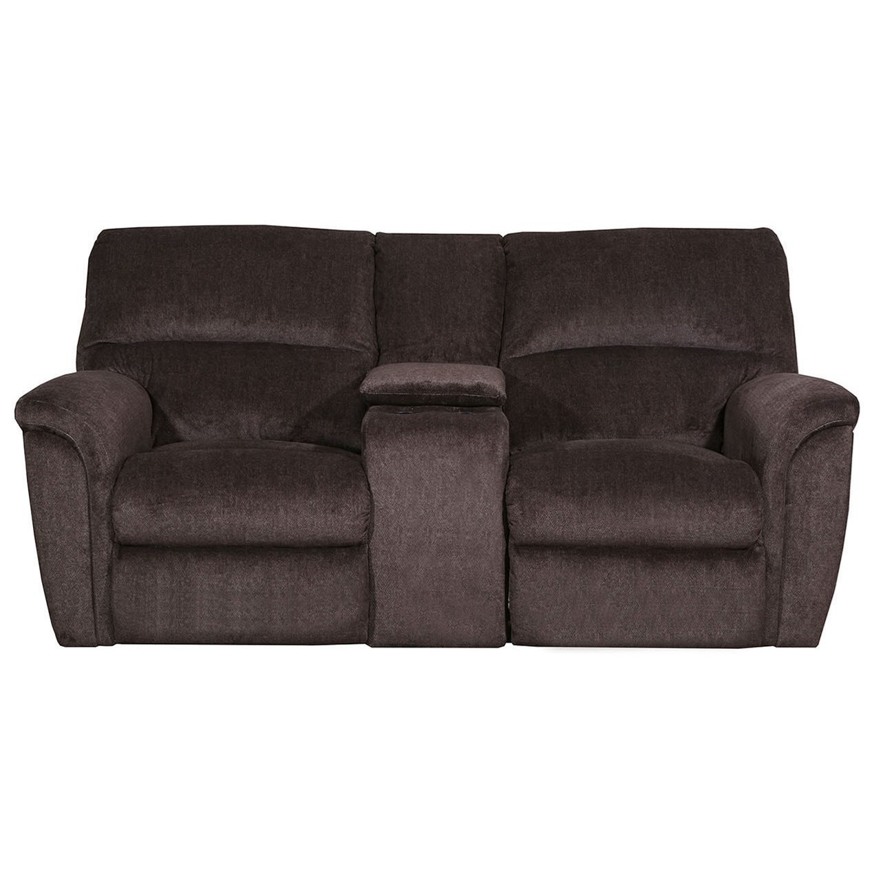 Lane Stirling Casual Power Reclining Console Loveseat with Cup Holders